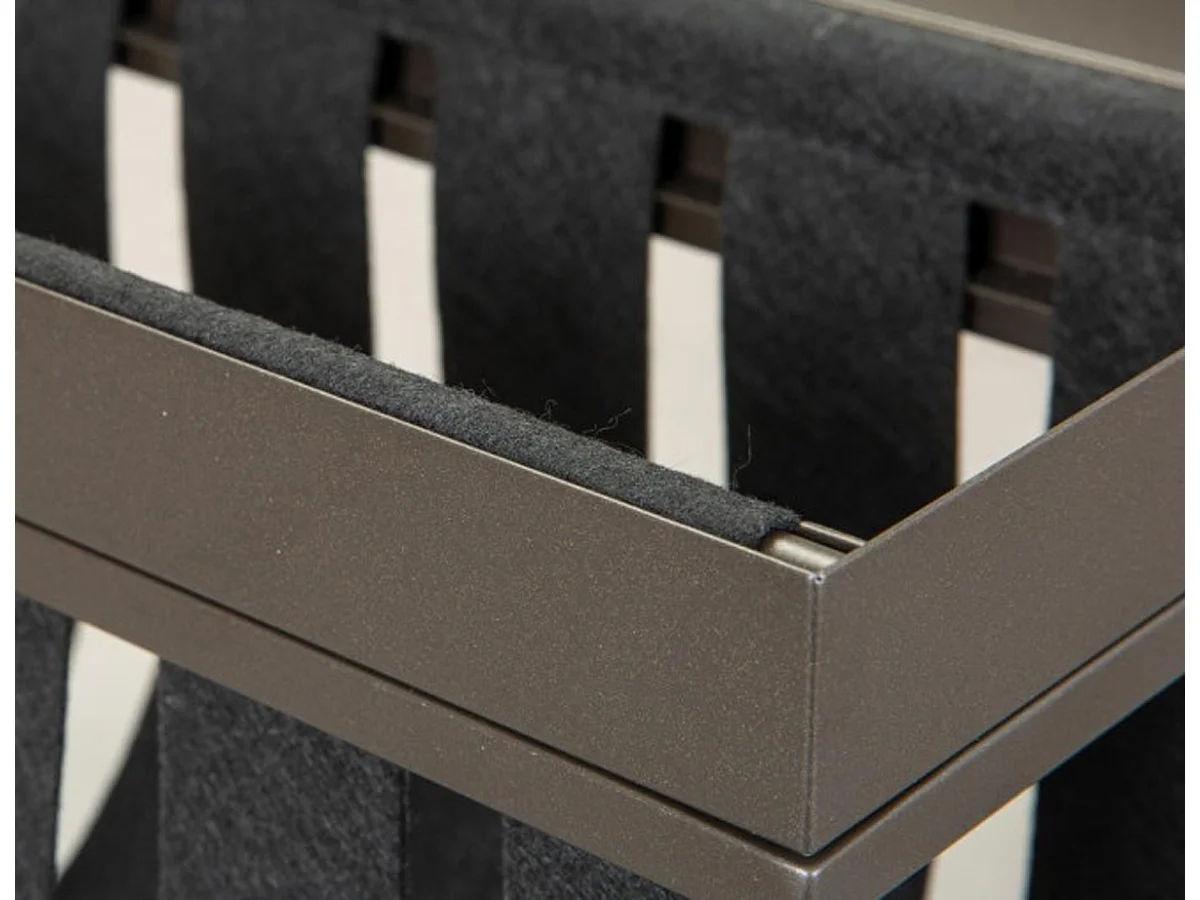 Table d'appoint carrée / porte-revue en métal coloris anthracite - L.35 x H.40 x P.35 cm