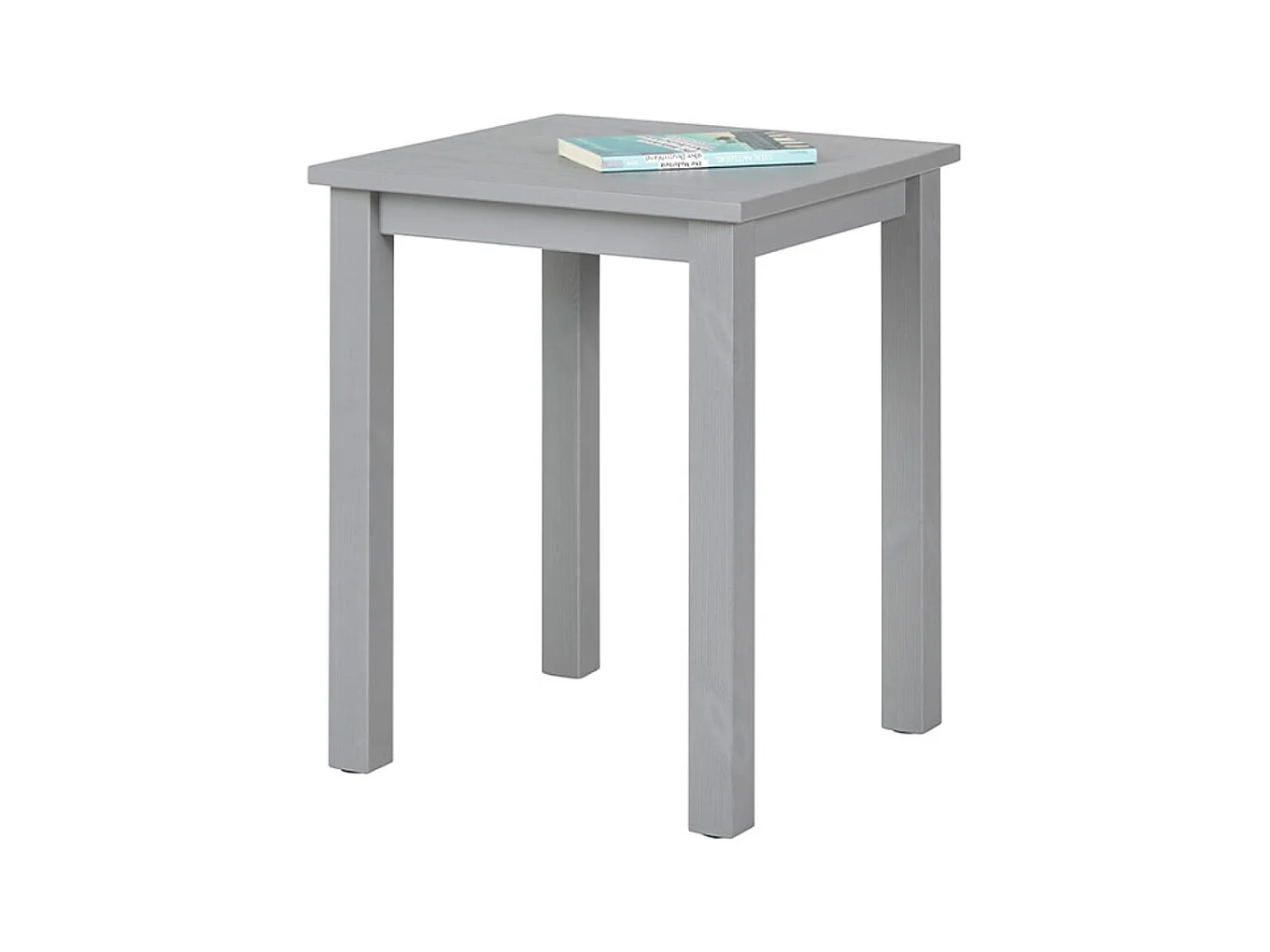 Table d'appoint en bois massif coloris gris - Longueur 45 x Hauteur 55 x Profondeur 45 cm