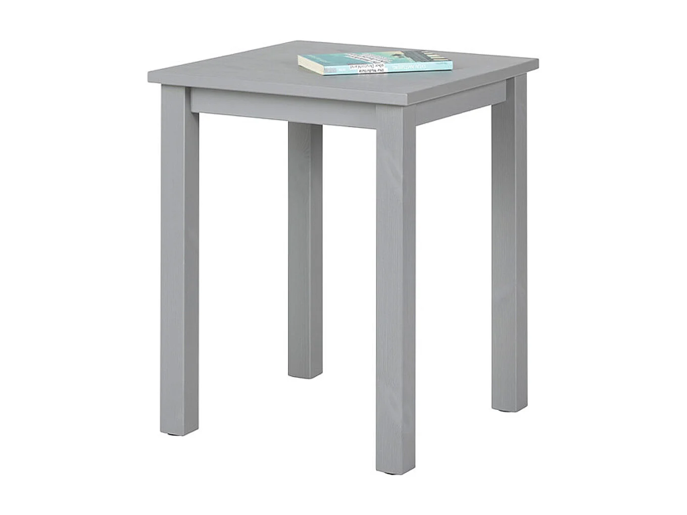Table d'appoint en bois massif coloris gris - Longueur 45 x Hauteur 55 x Profondeur 45 cm