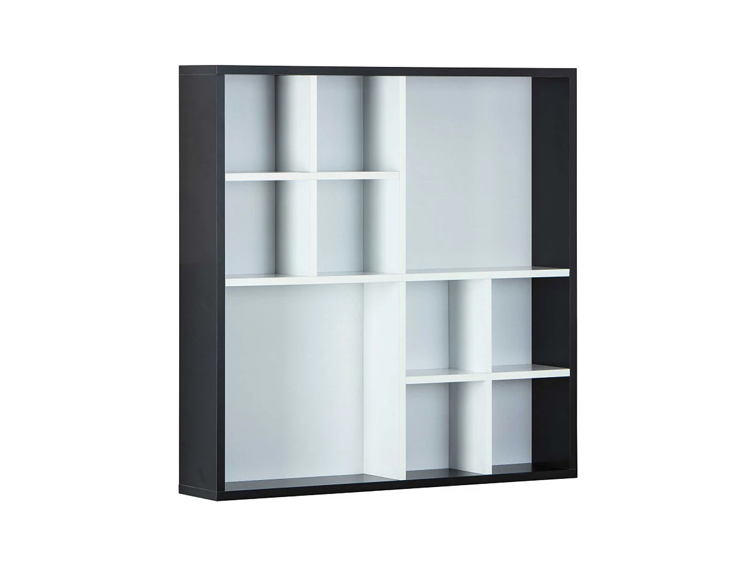 Etagère murale en bois coloris noir / blanc - L.70 x H.70 x P.13 cm