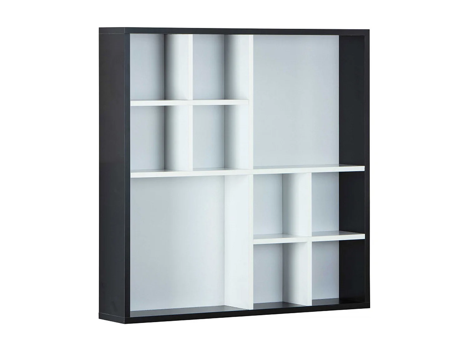 Etagère murale en bois coloris noir / blanc - L.70 x H.70 x P.13 cm