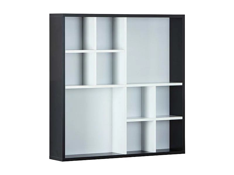 Etagère murale en bois coloris noir / blanc - L.70 x H.70 x P.13 cm