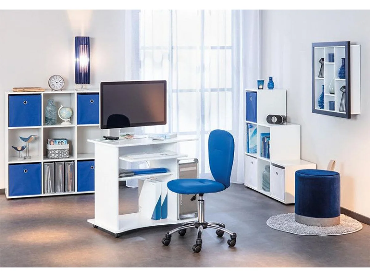 Etagère murale en bois coloris noir et blanc - L.67 x H.67 x P.14 cm