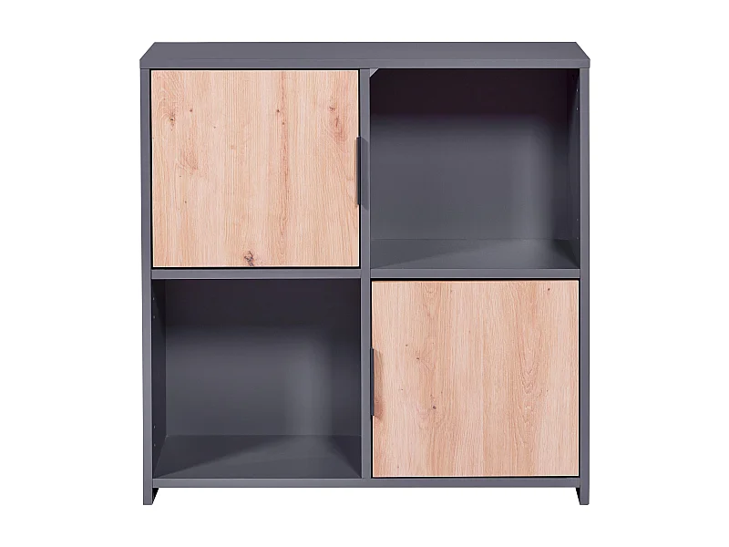 Etagère en bois coloris Chêne Artisan /anthacite - longueur 77 x profondeur 30 x hauteur 77 cm