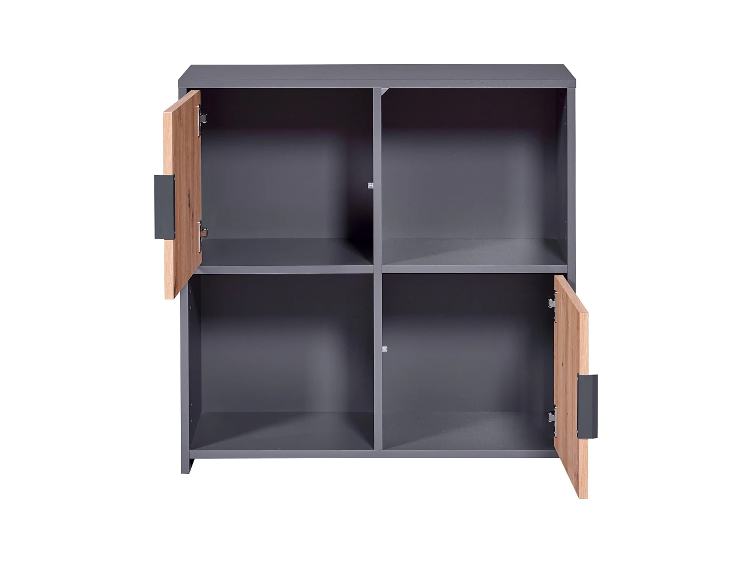 Etagère en bois coloris Chêne Artisan /anthacite - longueur 77 x profondeur 30 x hauteur 77 cm