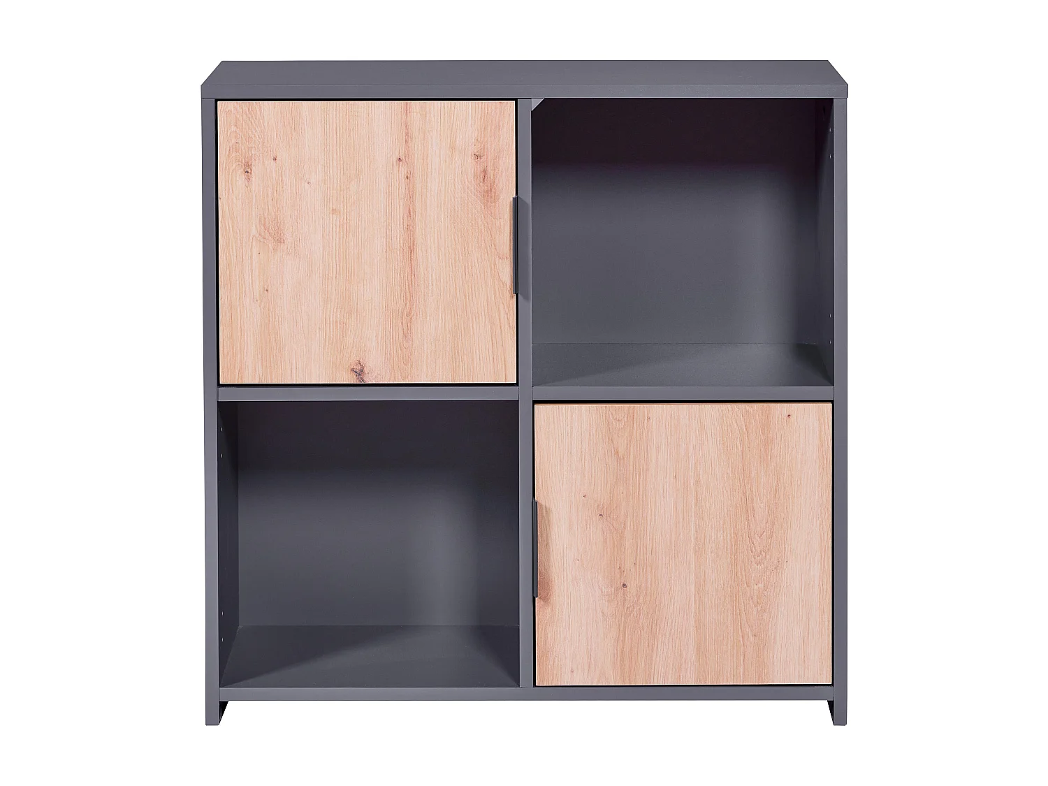 Etagère en bois coloris Chêne Artisan /anthacite - longueur 77 x profondeur 30 x hauteur 77 cm