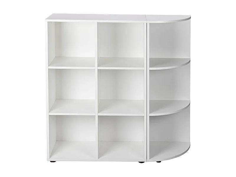 Meuble étagère d'angle avec 3 niveaux coloris blanc - longueur 34 x profondeur 33 x hauteur 110 cm