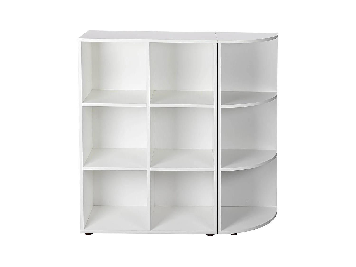 Meuble étagère d'angle avec 3 niveaux coloris blanc - longueur 34 x profondeur 33 x hauteur 110 cm