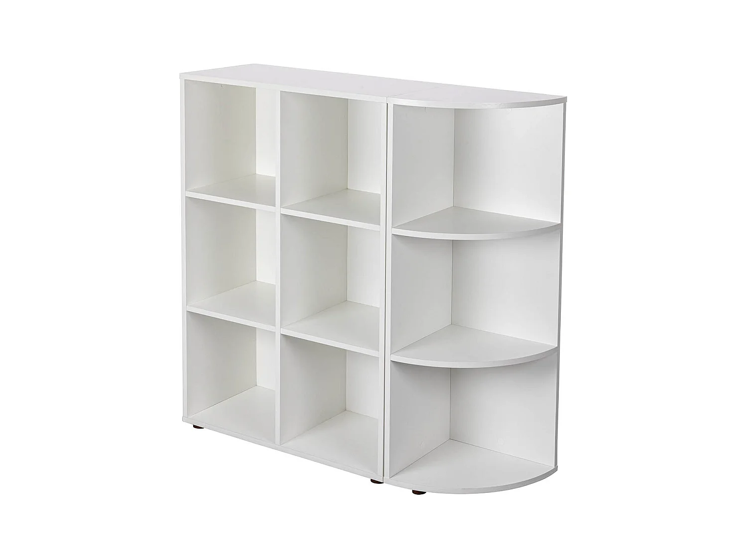 Meuble étagère d'angle avec 3 niveaux coloris blanc - longueur 34 x profondeur 33 x hauteur 110 cm