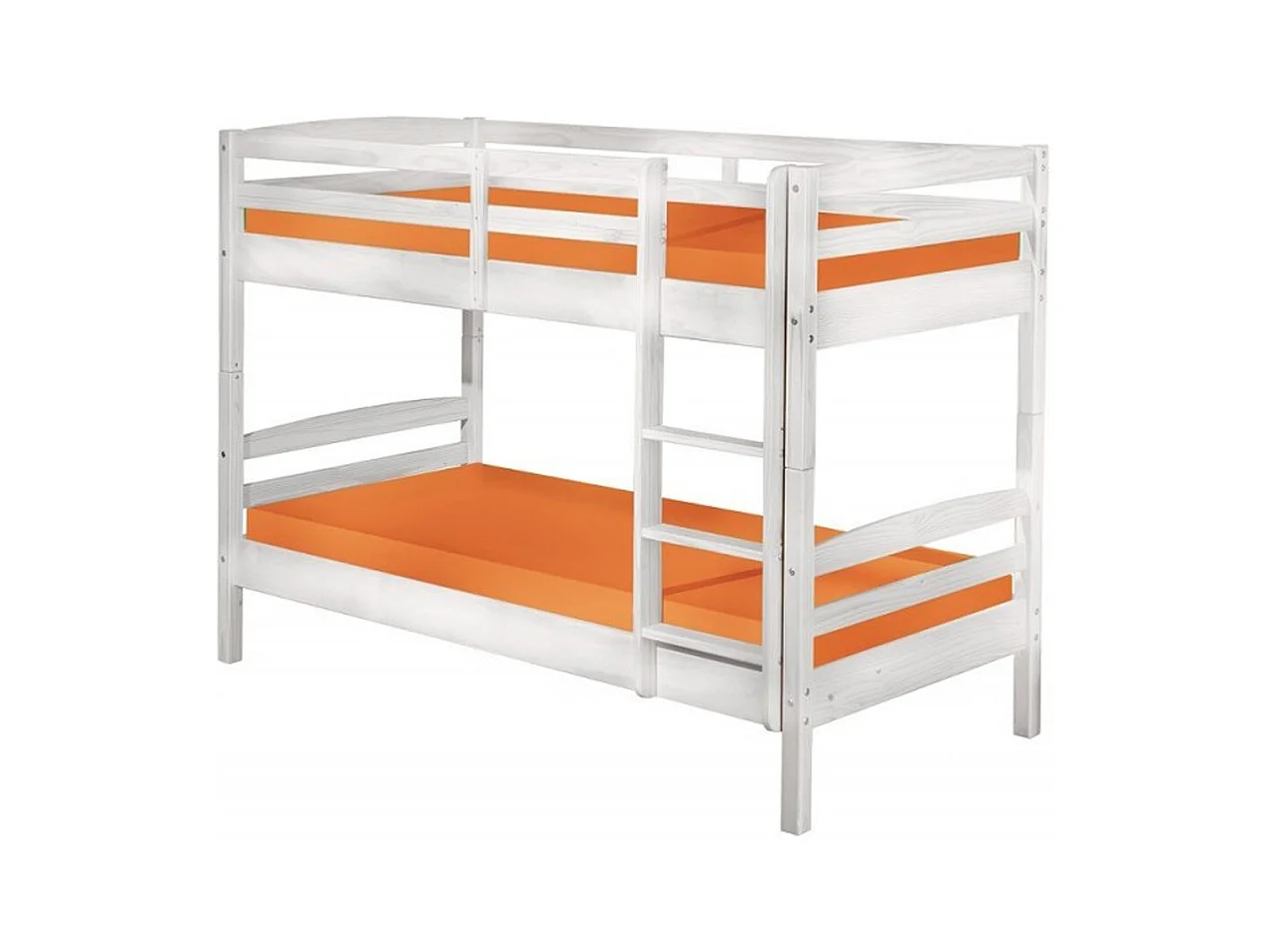 Lit superposé avec sommiers blanc en pin massif - L210 x P102 x H148 cm