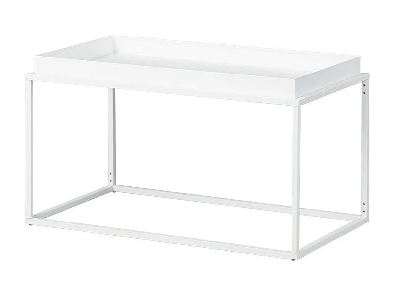 Table basse en métal laqué coloris Blanc - L80 x P45 x H45 cm