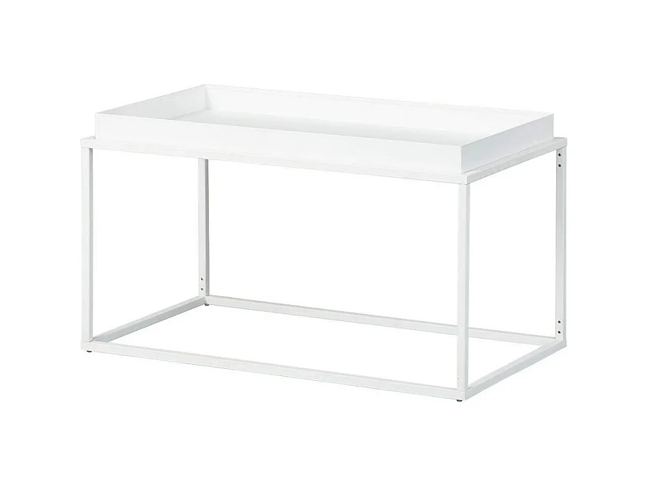 Table basse en métal laqué coloris Blanc - L80 x P45 x H45 cm