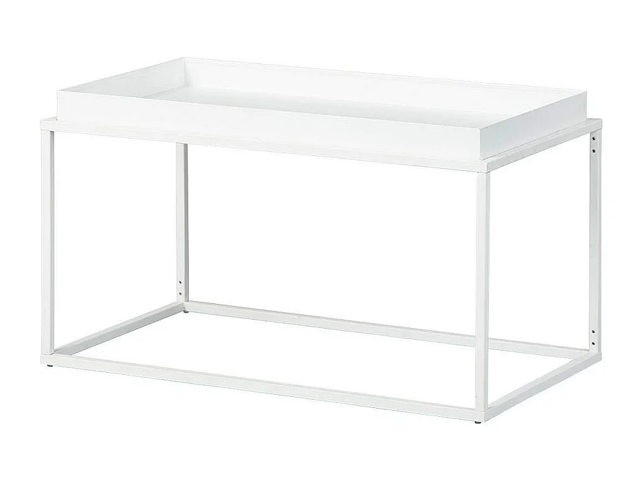 Table basse en métal laqué coloris Blanc - L80 x P45 x H45 cm