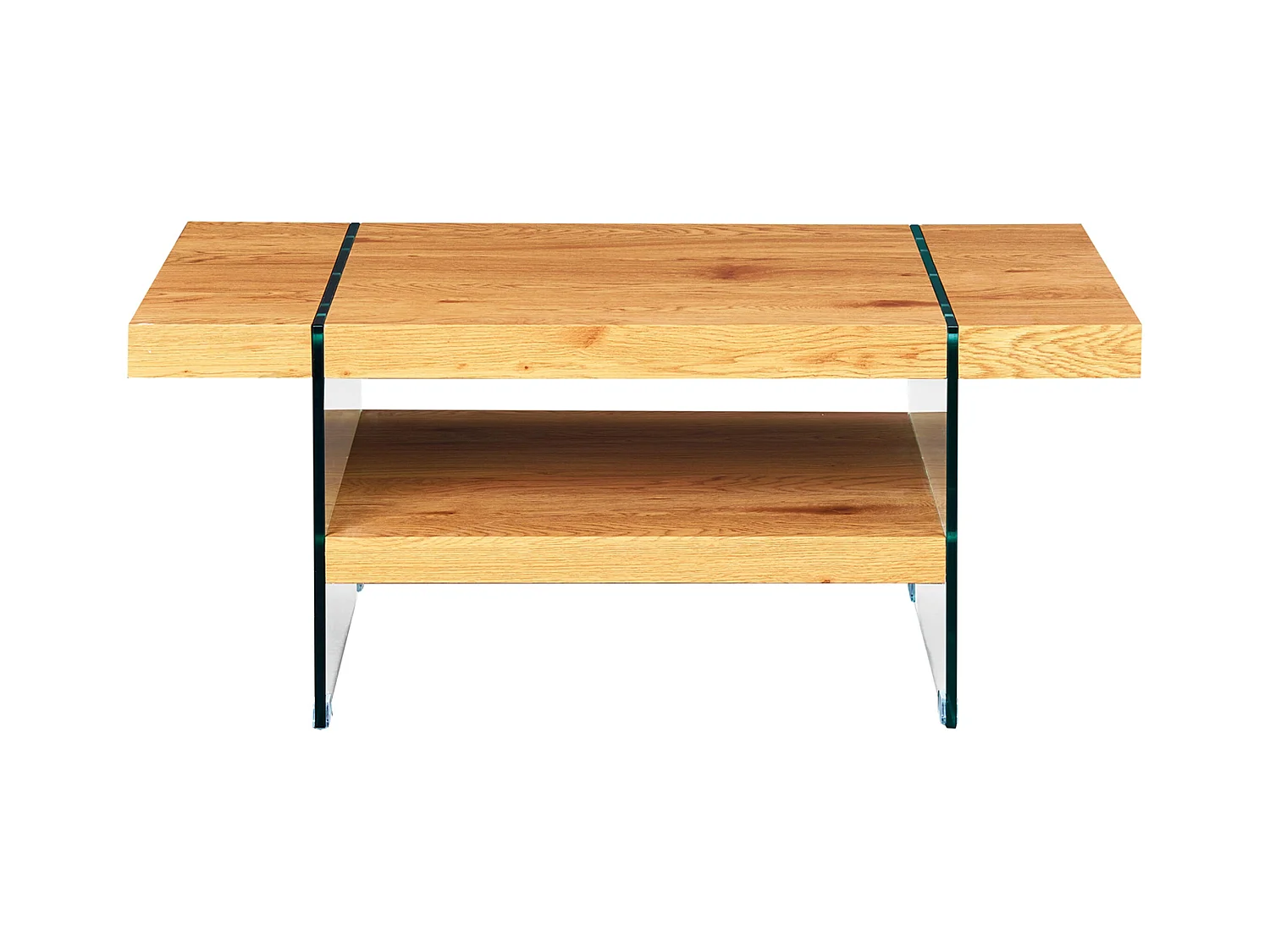 Table basse en MDF avec rangement coloris naturel - Dim : L110 x H45.5 x P60 cm