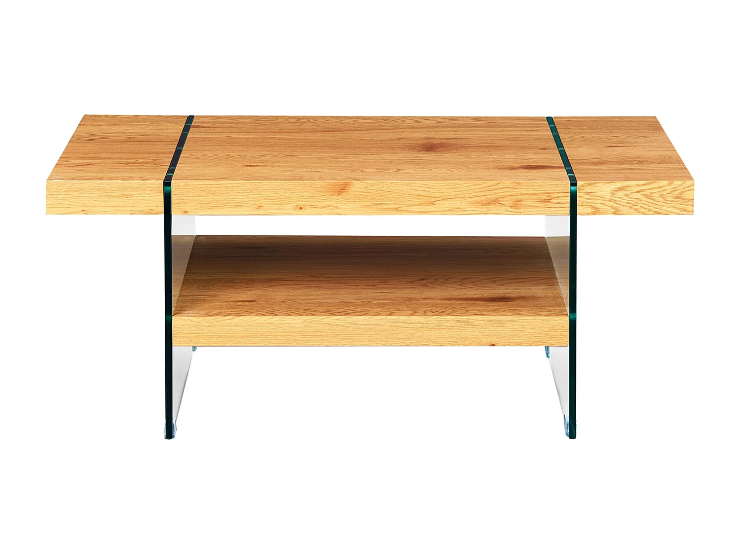Table basse en MDF avec rangement coloris naturel - Dim : L110 x H45.5 x P60 cm