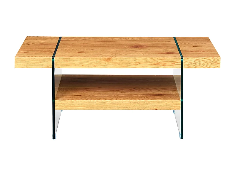 Table basse en MDF avec rangement coloris naturel - Dim : L110 x H45.5 x P60 cm