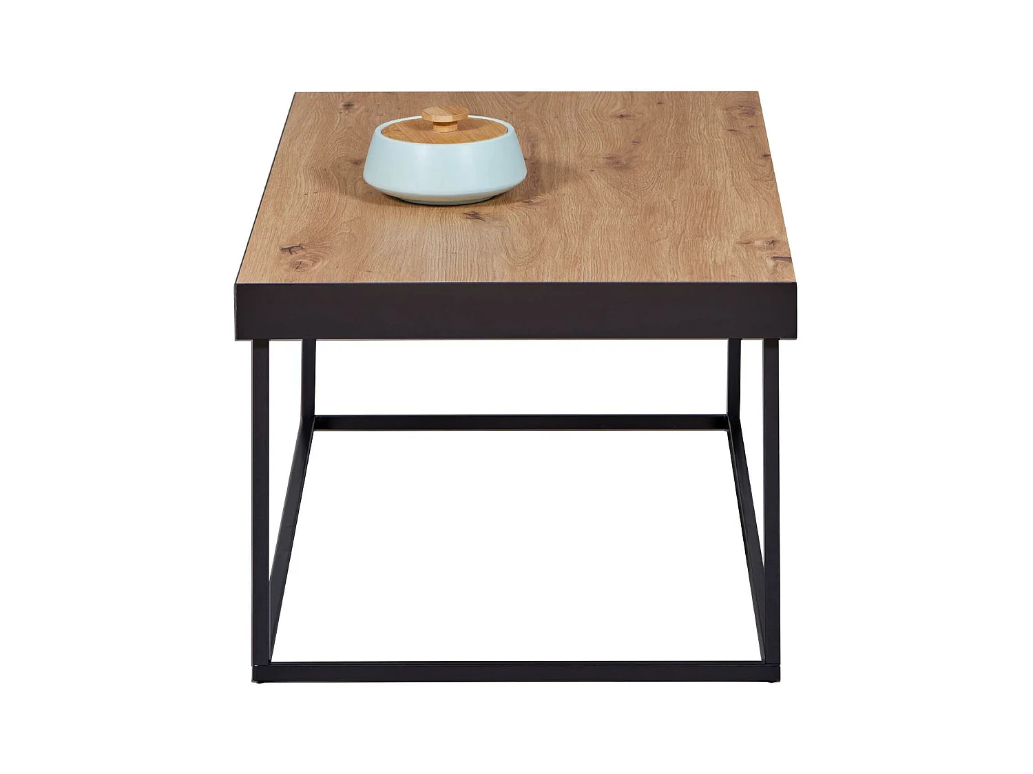 Table basse en bois MDF coloris Chêne artisan - longueur 90 x profondeur 55 x hauteur 40 cm