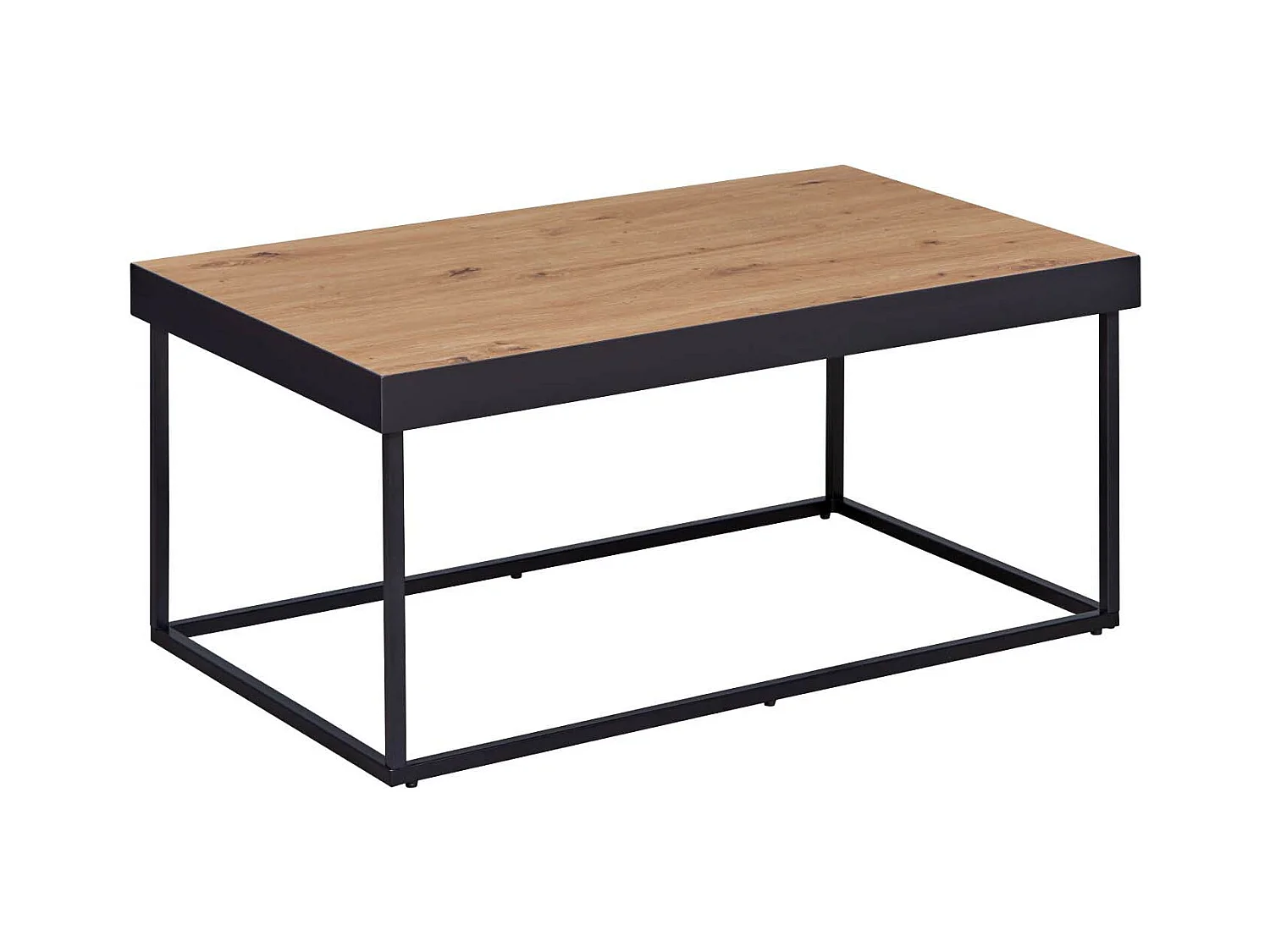 Table basse en bois MDF coloris Chêne artisan - longueur 90 x profondeur 55 x hauteur 40 cm
