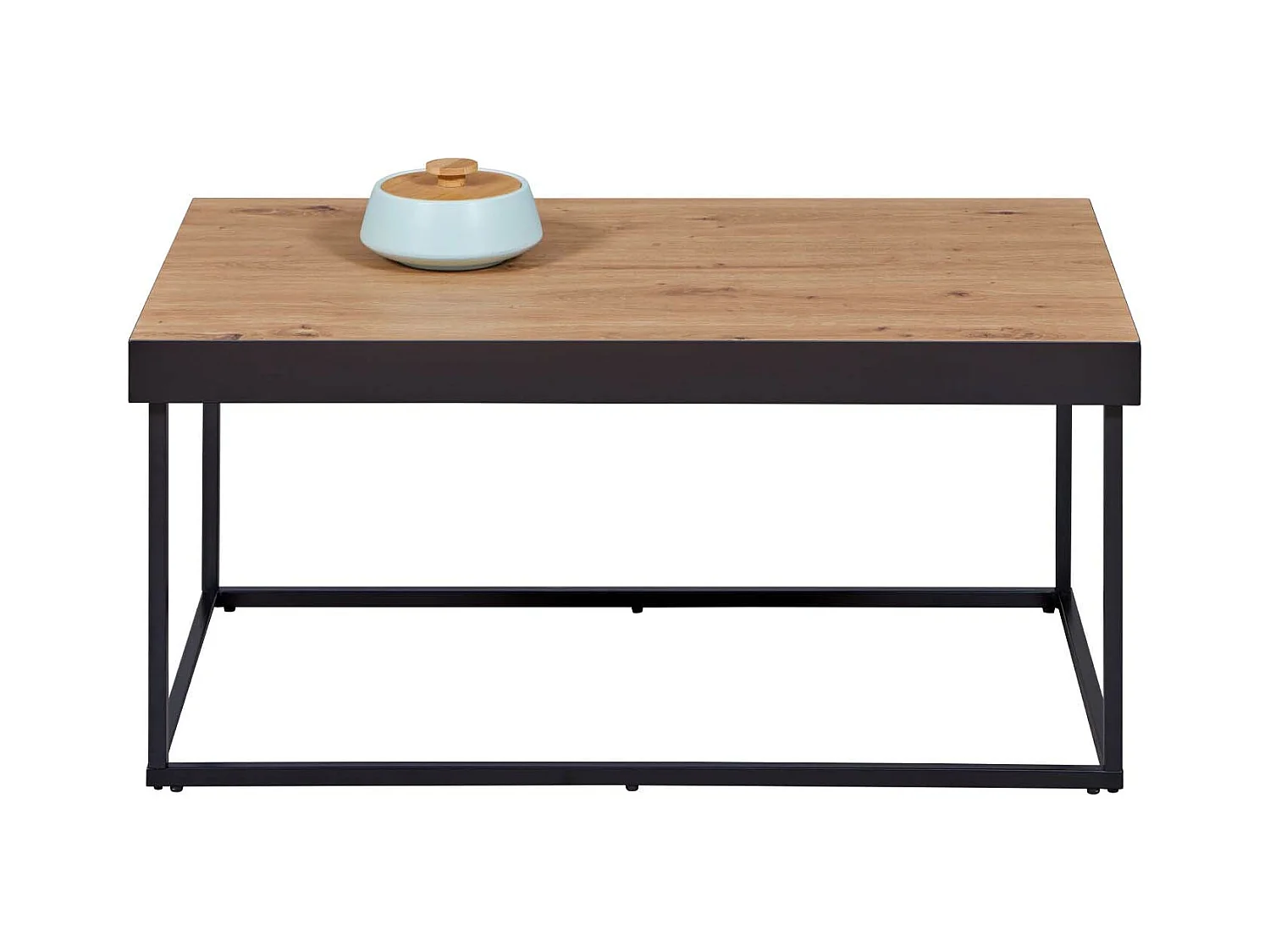 Table basse en bois MDF coloris Chêne artisan - longueur 90 x profondeur 55 x hauteur 40 cm