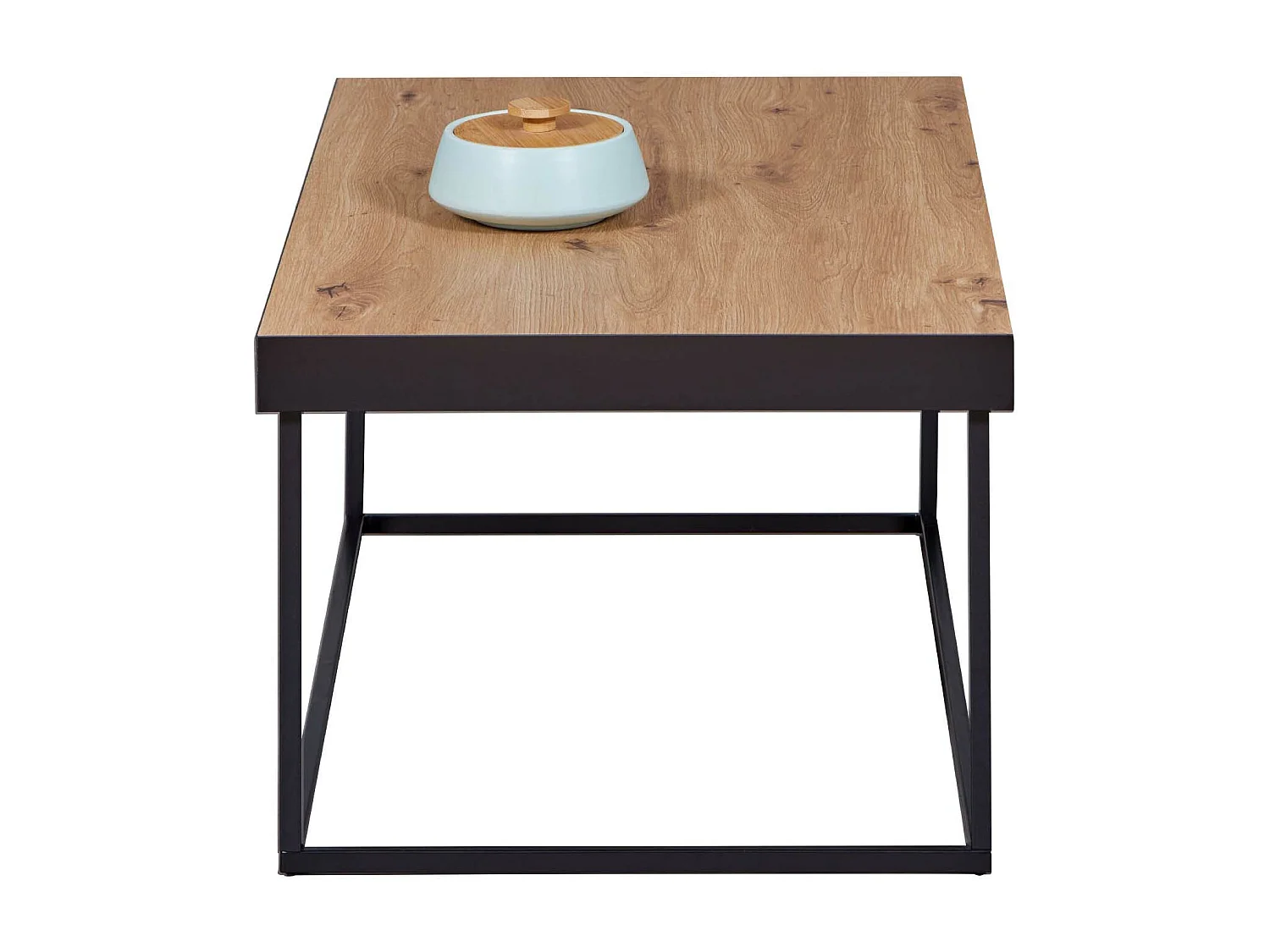 Table basse en bois MDF coloris Chêne artisan - longueur 90 x profondeur 55 x hauteur 40 cm