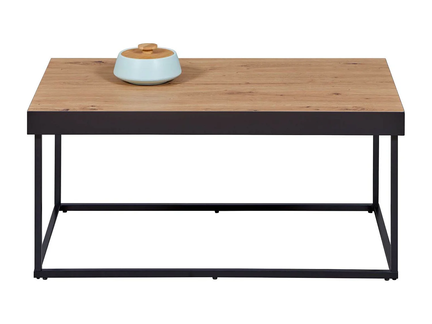 Table basse en bois MDF coloris Chêne artisan - longueur 90 x profondeur 55 x hauteur 40 cm