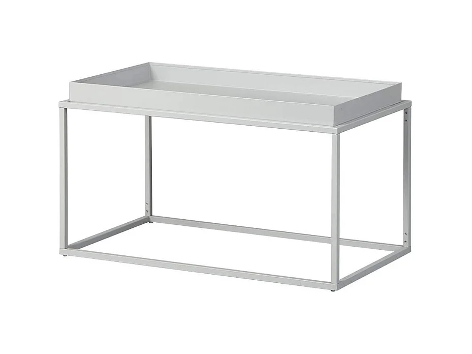 Table basse en métal laqué coloris Gris - L80 x P45 x H45 cm