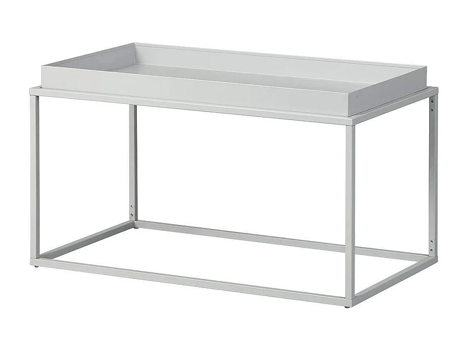 Table basse en métal laqué coloris Gris - L80 x P45 x H45 cm