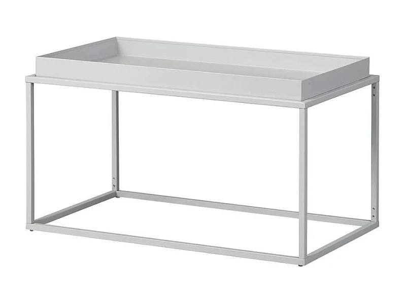 Table basse en métal laqué coloris Gris - L80 x P45 x H45 cm
