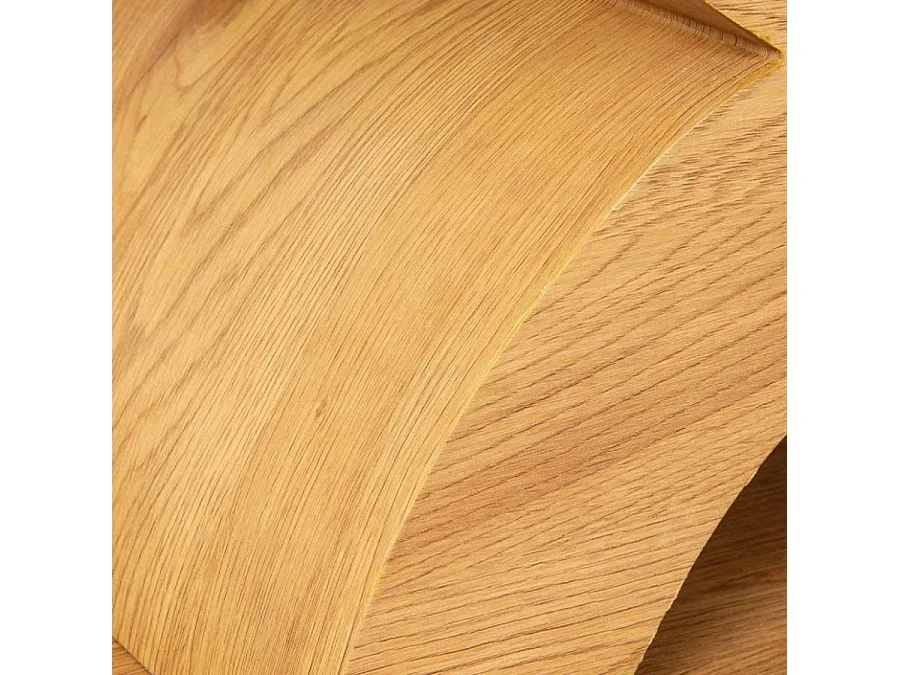 Table basse en bois chêne sauvage et verre - L.110 x H.45 x P.60 cm