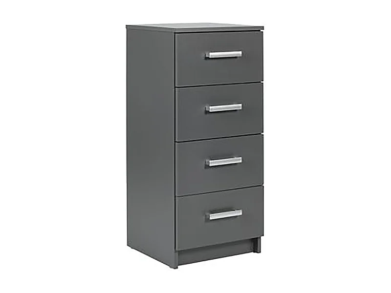 Chiffonnier meuble de rangement coloris gris graphite - Longueur 42 x profondeur 40 x Hauteur 91 cm