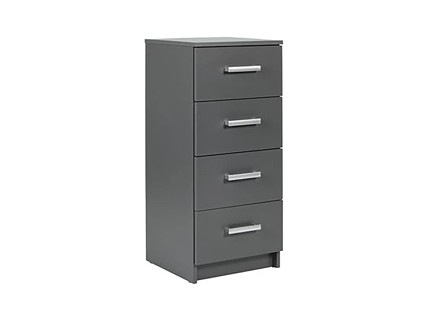 Chiffonnier meuble de rangement coloris gris graphite - Longueur 42 x profondeur 40 x Hauteur 91 cm