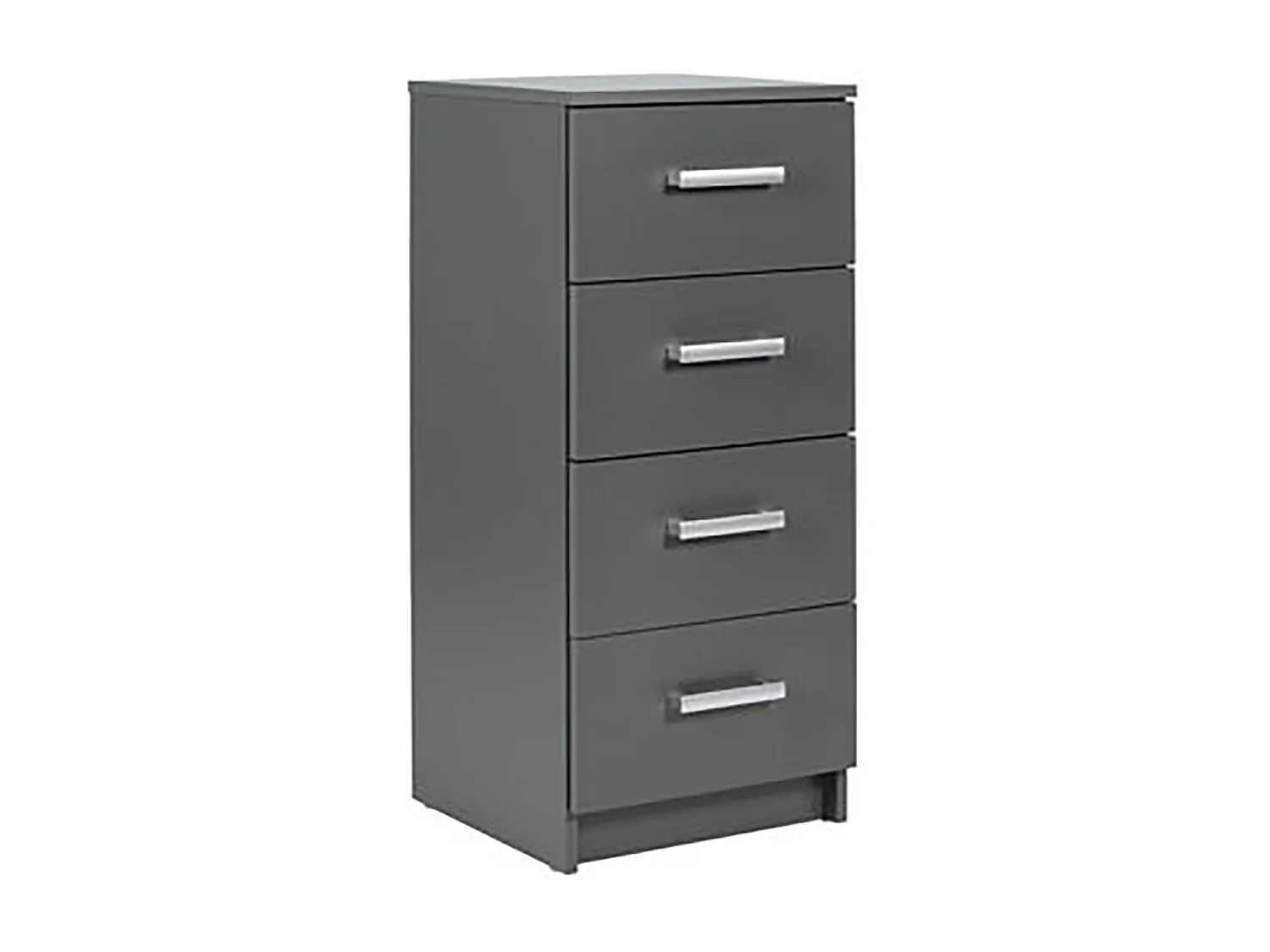 Chiffonnier meuble de rangement coloris gris graphite - Longueur 42 x profondeur 40 x Hauteur 91 cm