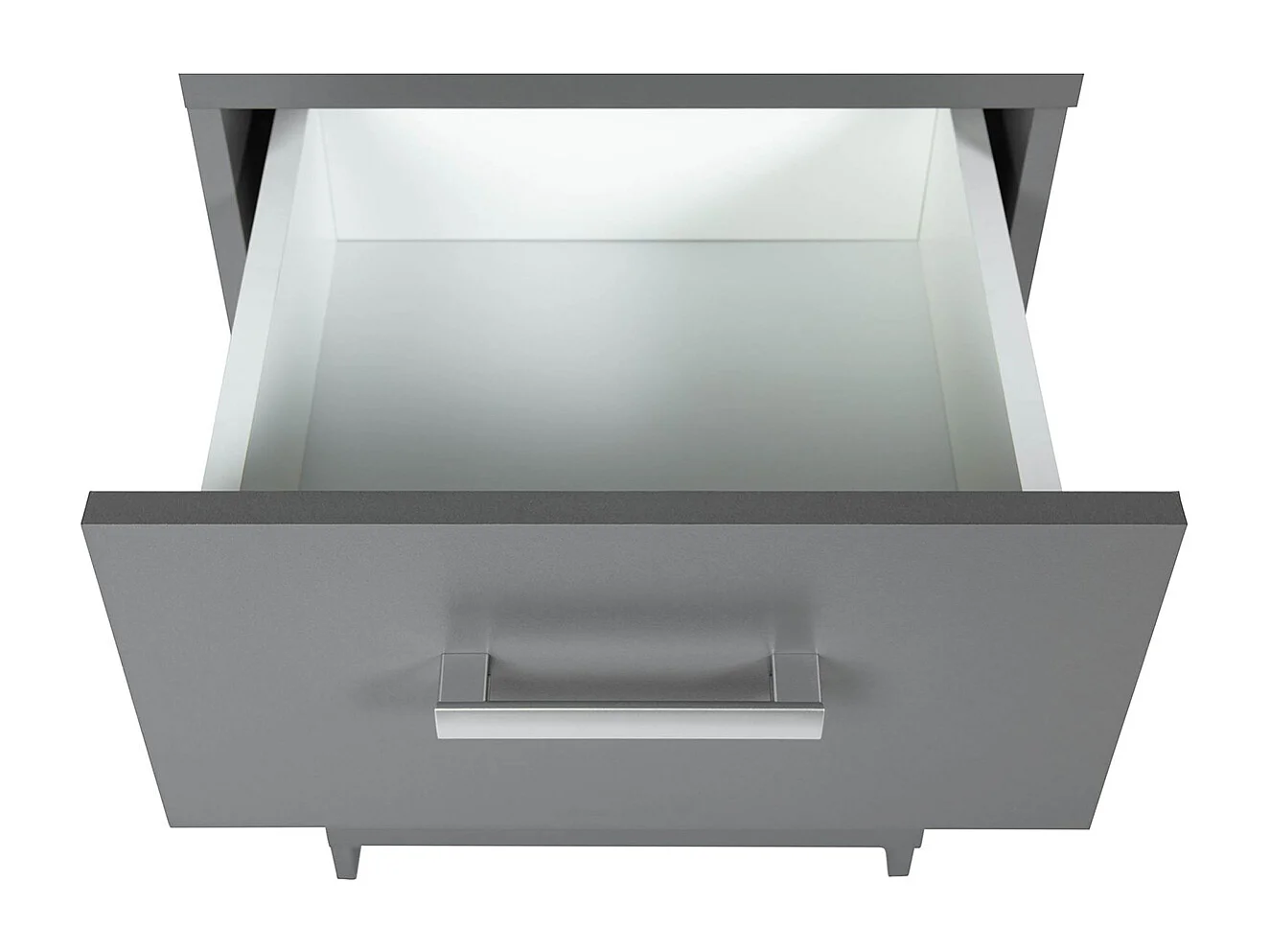 Chiffonnier meuble de rangement coloris gris graphite - Longueur 42 x profondeur 40 x Hauteur 91 cm