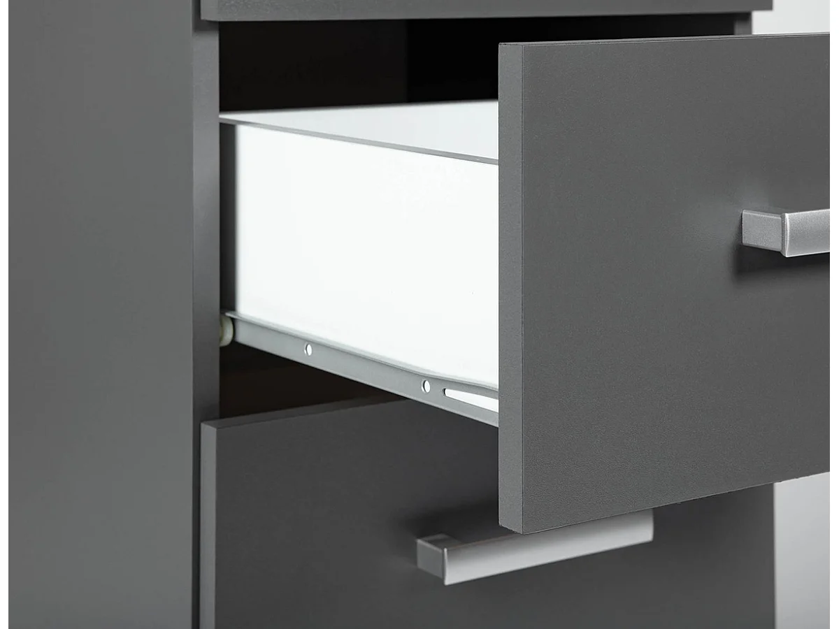 Chiffonnier meuble de rangement coloris gris graphite - Longueur 42 x profondeur 40 x Hauteur 91 cm