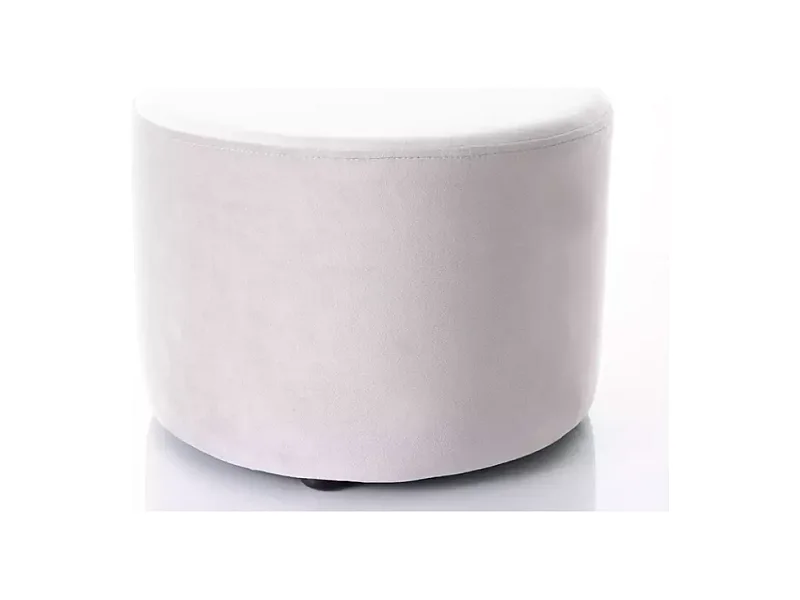 Pouf rond en velours 43 x 32 cm gris clair DELTA