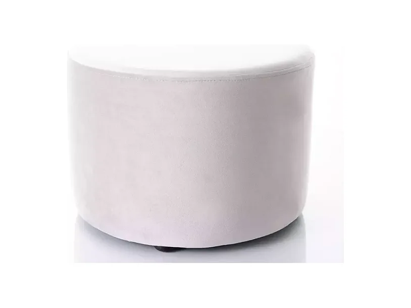 Pouf rond en velours 43 x 32 cm gris clair DELTA