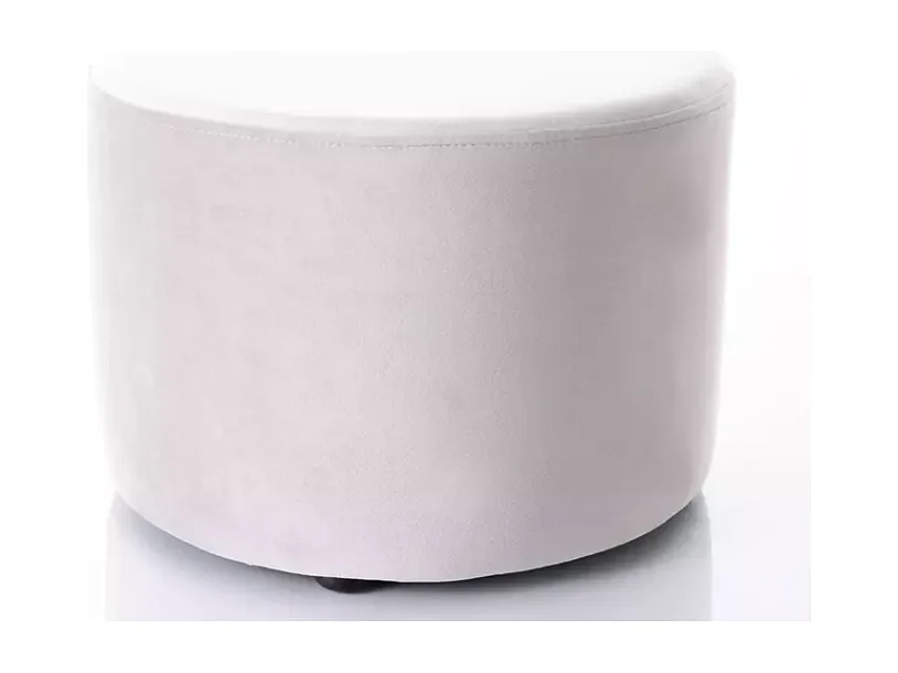 Pouf rond en velours 43 x 32 cm gris clair DELTA