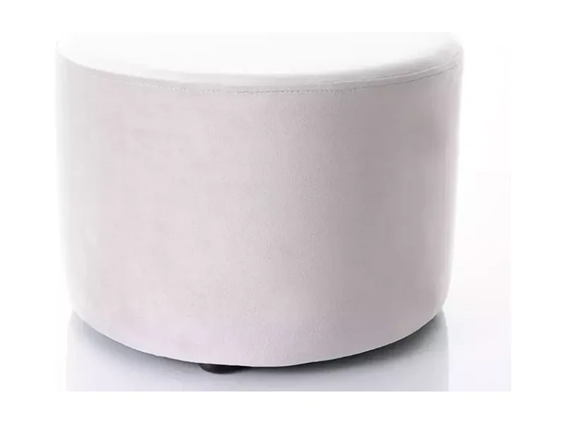 Pouf rond en velours 43 x 32 cm gris clair DELTA