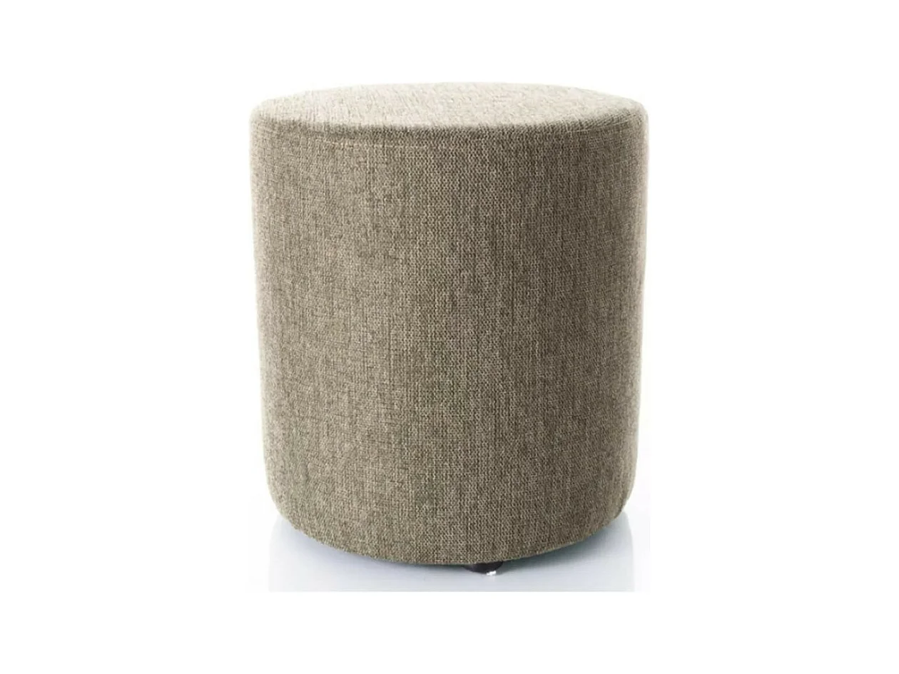 Pouf rond en tissu 33 x 36 cm beige olive VADIA