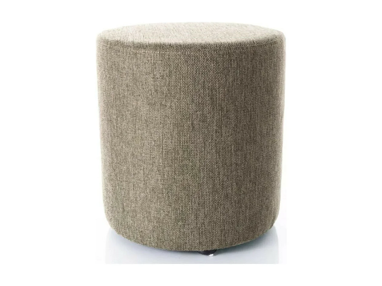 Pouf rond en tissu 33 x 36 cm beige olive VADIA