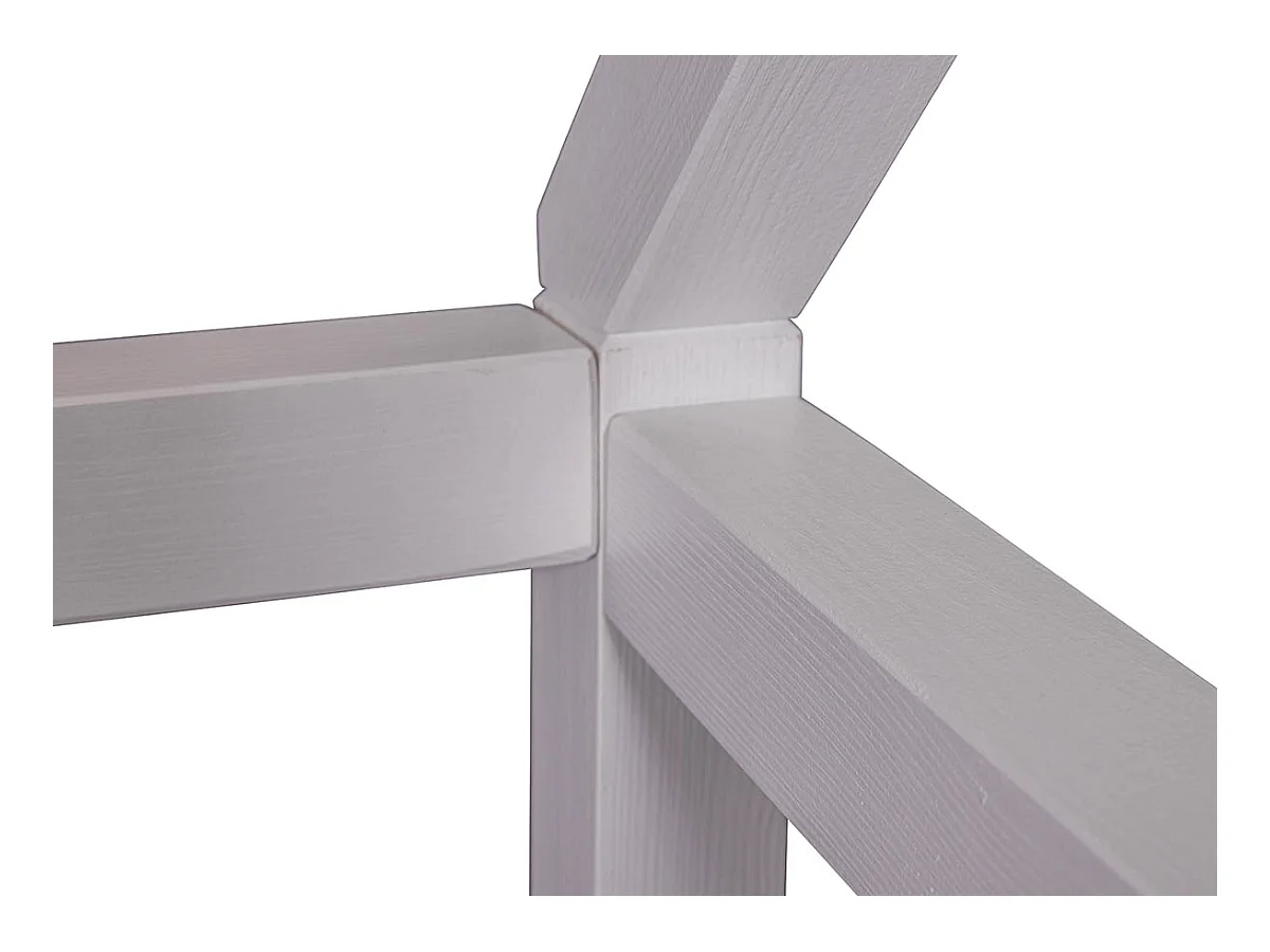 Lit enfant cabane 90x200cm en pin massif vernis coloris blanc - longueur 207 x profondeur 97 x hauteur 174 cm