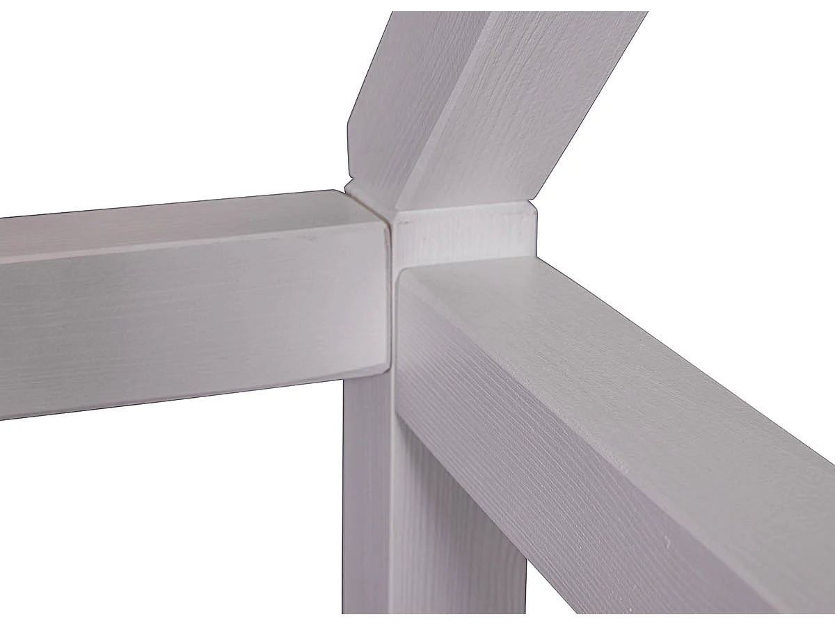 Lit enfant cabane 90x200cm en pin massif vernis coloris blanc - longueur 207 x profondeur 97 x hauteur 174 cm