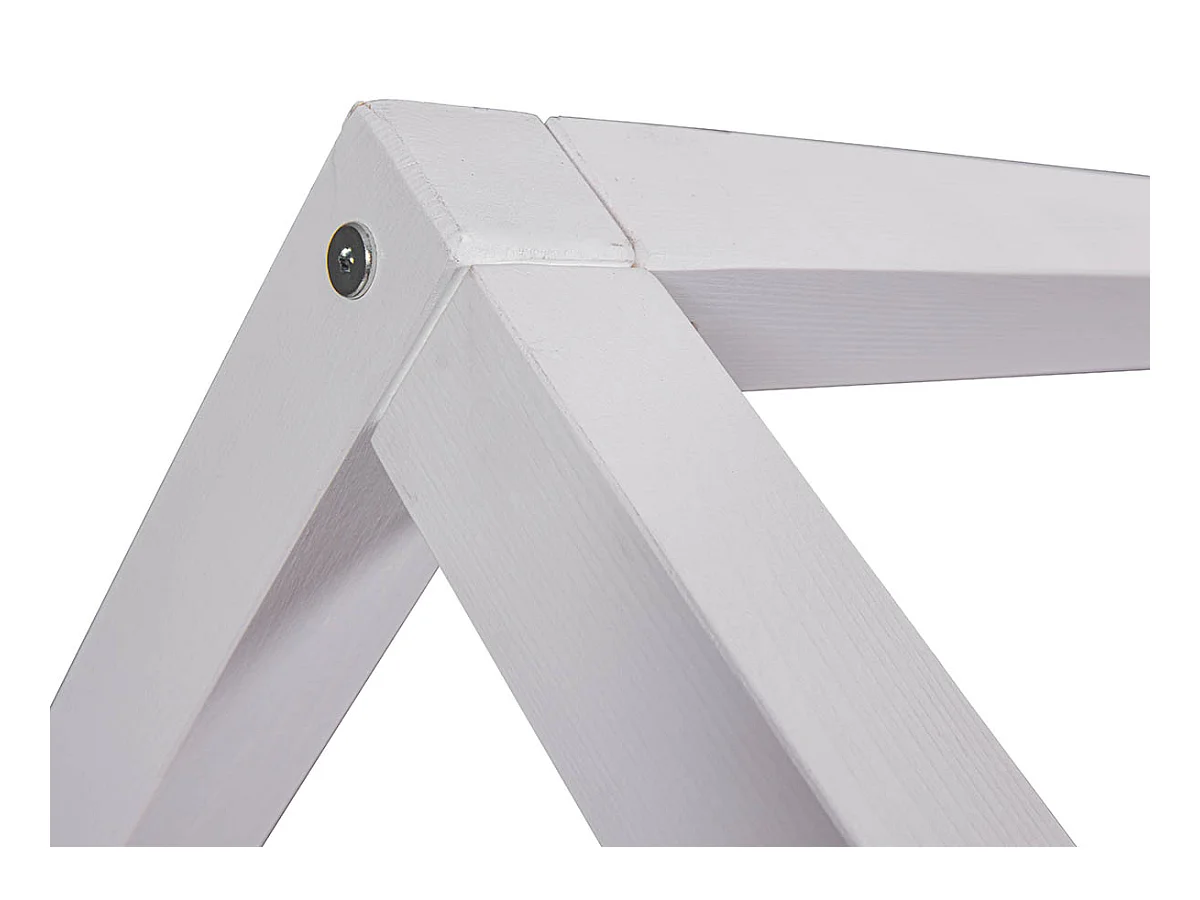 Lit cabane à lattes pour enfant 90x200cm en pin massif vernis coloris blanc - longueur 207 x profondeur 97 x hauteur 174 cm