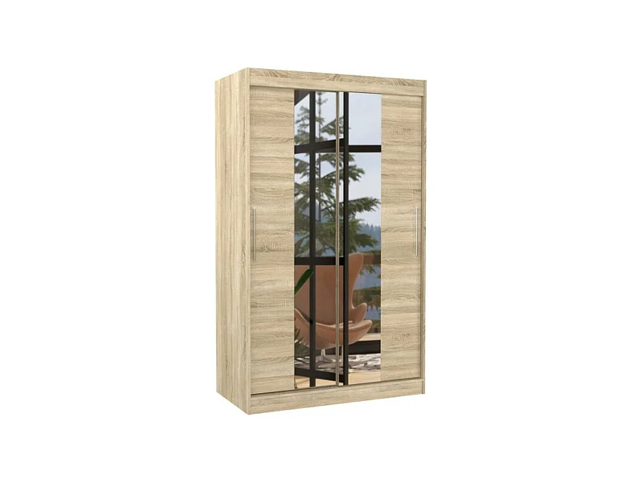 Armoire Lanto (120cm)/portes coulissantes/miroir/Sonoma