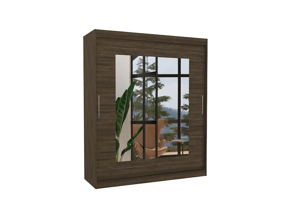 Armadio Renette (180cm)/ante scorrevoli/specchio/Marrone