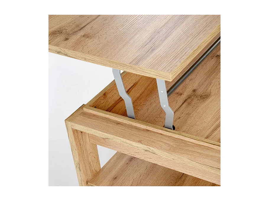 Mesa de centro elevable 120 x 65 cm de roble GEMMA