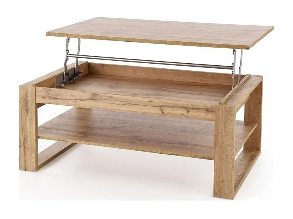 Table basse relevable 120 x 65 cm couleur chêne GEMMA