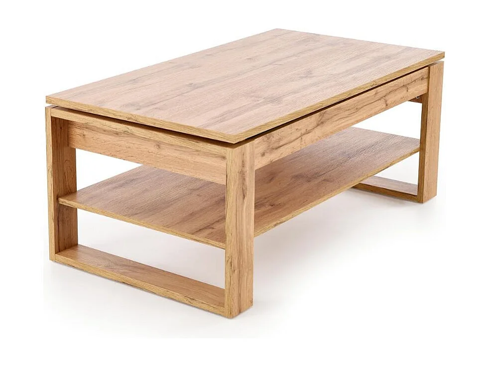 Table basse relevable 120 x 65 cm couleur chêne GEMMA