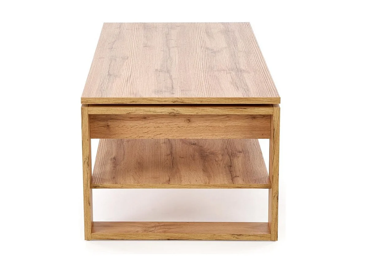 Table basse relevable 120 x 65 cm couleur chêne GEMMA