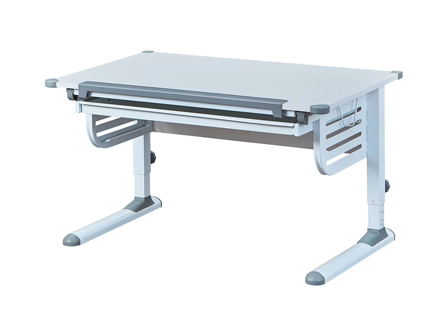 Bureau inclinable avec 1 tiroir bois laqué blanc - Dim : 110 x 68 x 55/78 cm